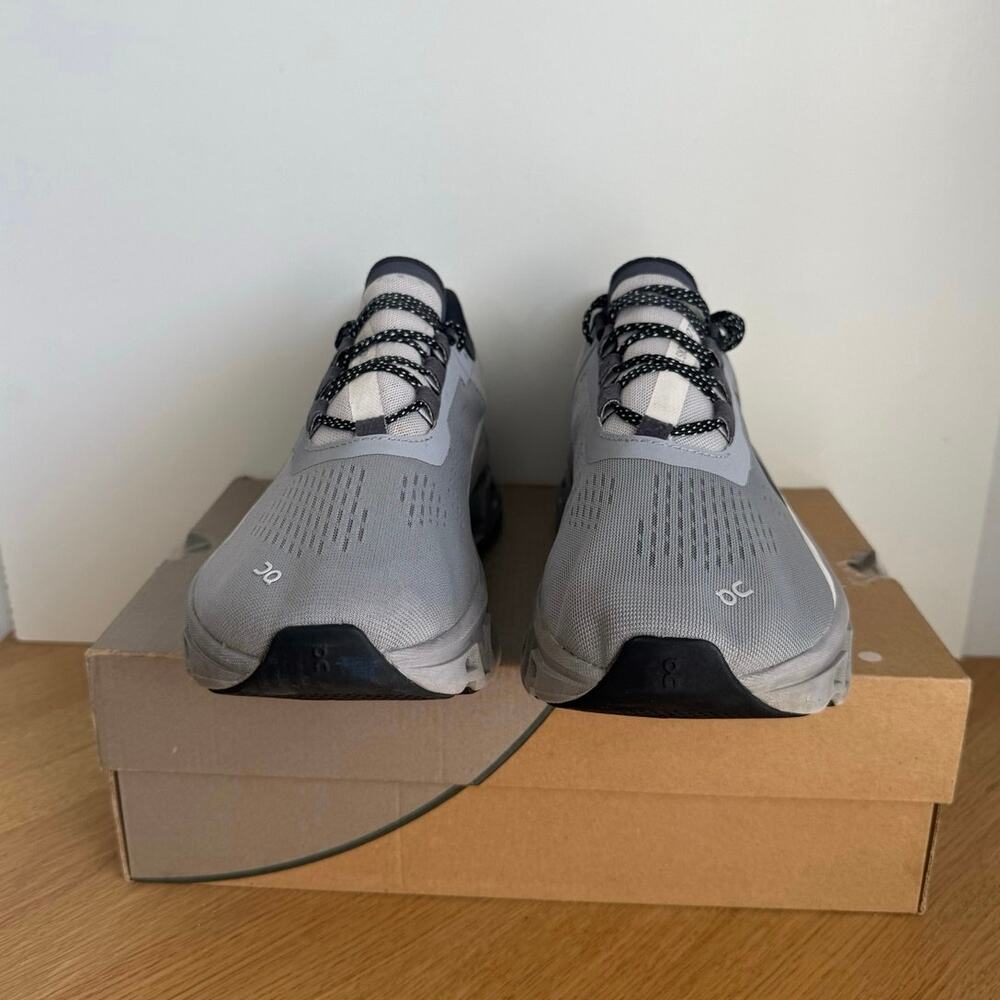 On Cloud Cloudmonster Grey/Black Men Running Sneakers- SZ 10.5 - Picture 8 of 12